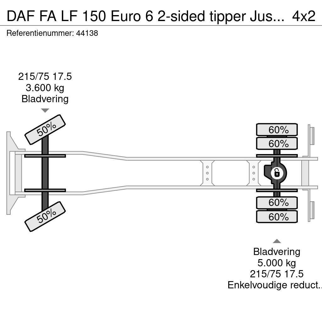 DAF FA LF 150 Euro 6 2-sided tipper Just 94.317 km! Curtainsider trucks