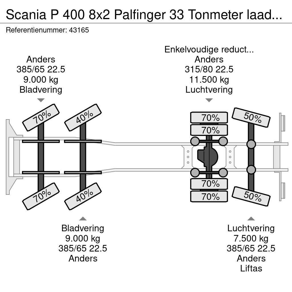 Scania P 400 8x2 Palfinger 33 Tonmeter laadkraan Hook lift trucks