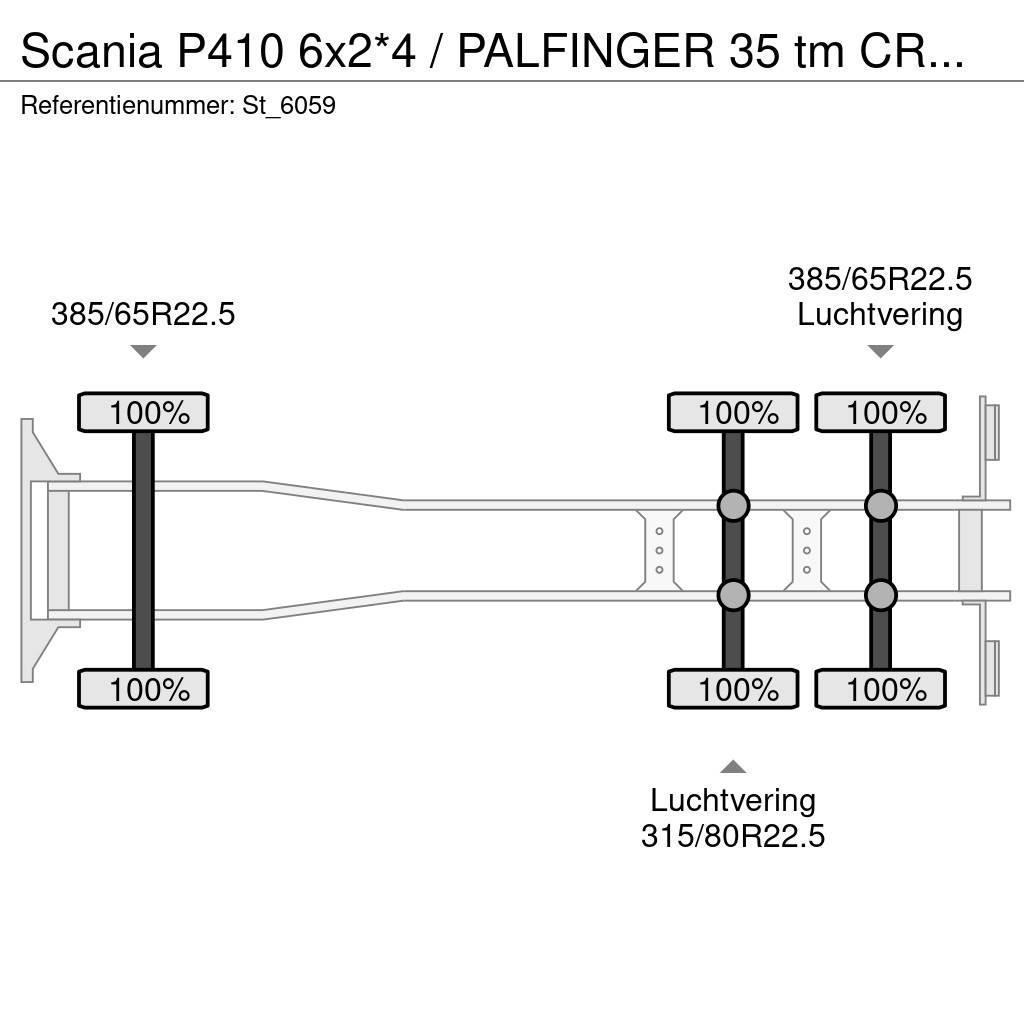 Scania P410 6x2*4 / PALFINGER 35 tm CRANE + WINCH Crane trucks