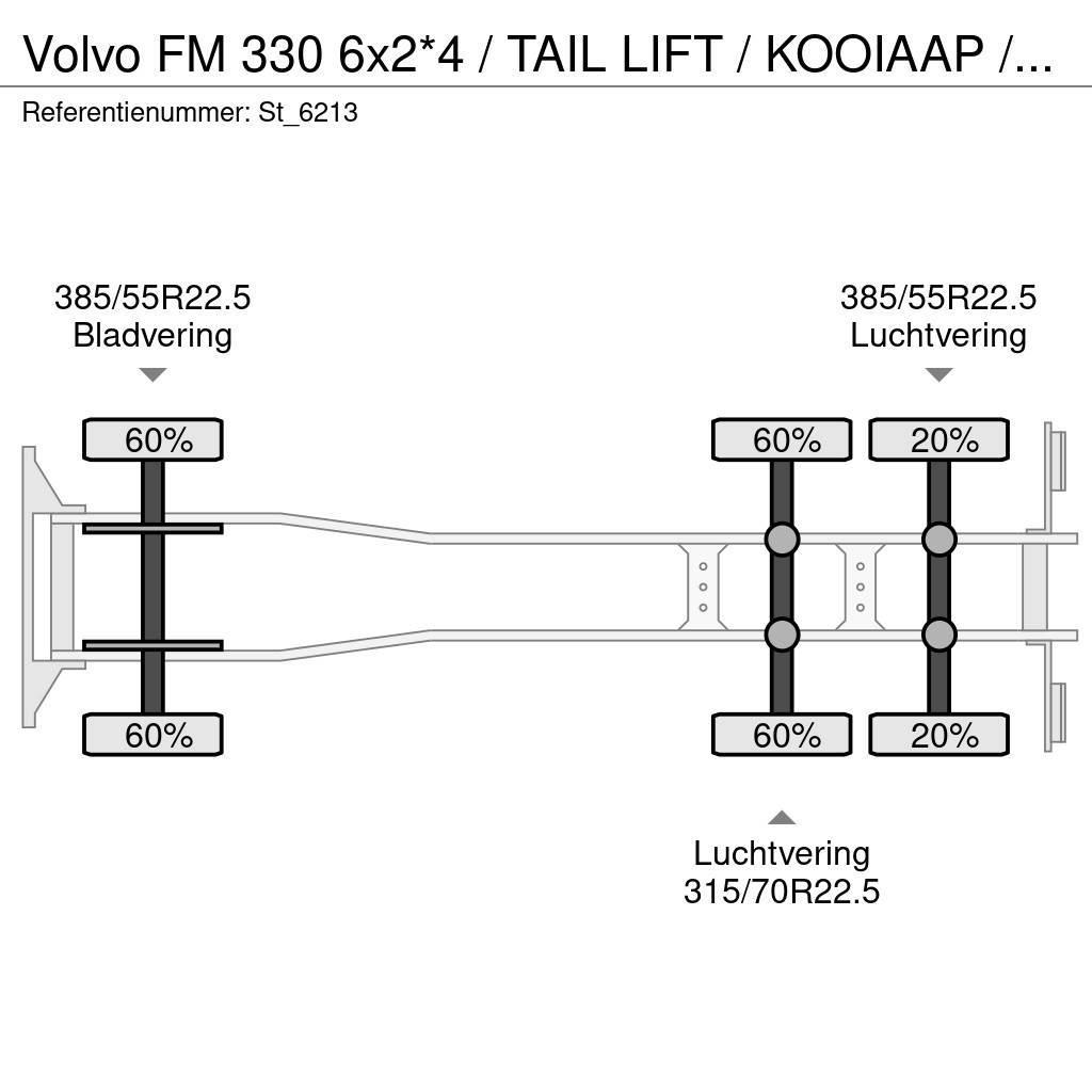 Volvo FM 330 6x2*4 / TAIL LIFT / KOOIAAP / TRUCK MOUNTED Curtainsider trucks