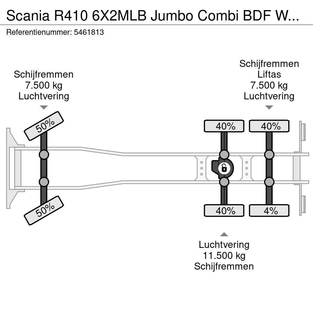 Scania R410 6X2MLB Jumbo Combi BDF Wechsel Hubdach Retard Box body trucks