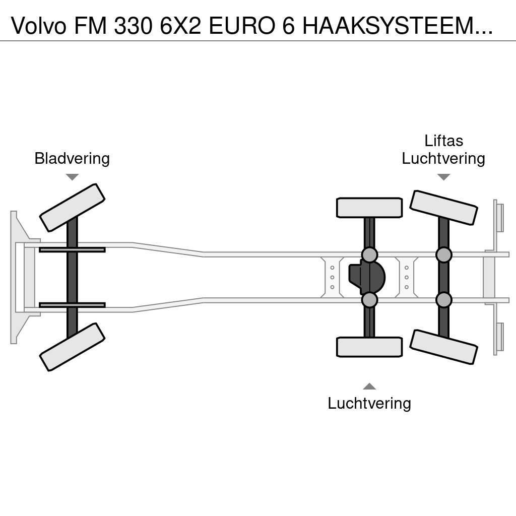 Volvo FM 330 6X2 EURO 6 HAAKSYSTEEM + HIAB 200 C 3 KRAAN Hook lift trucks