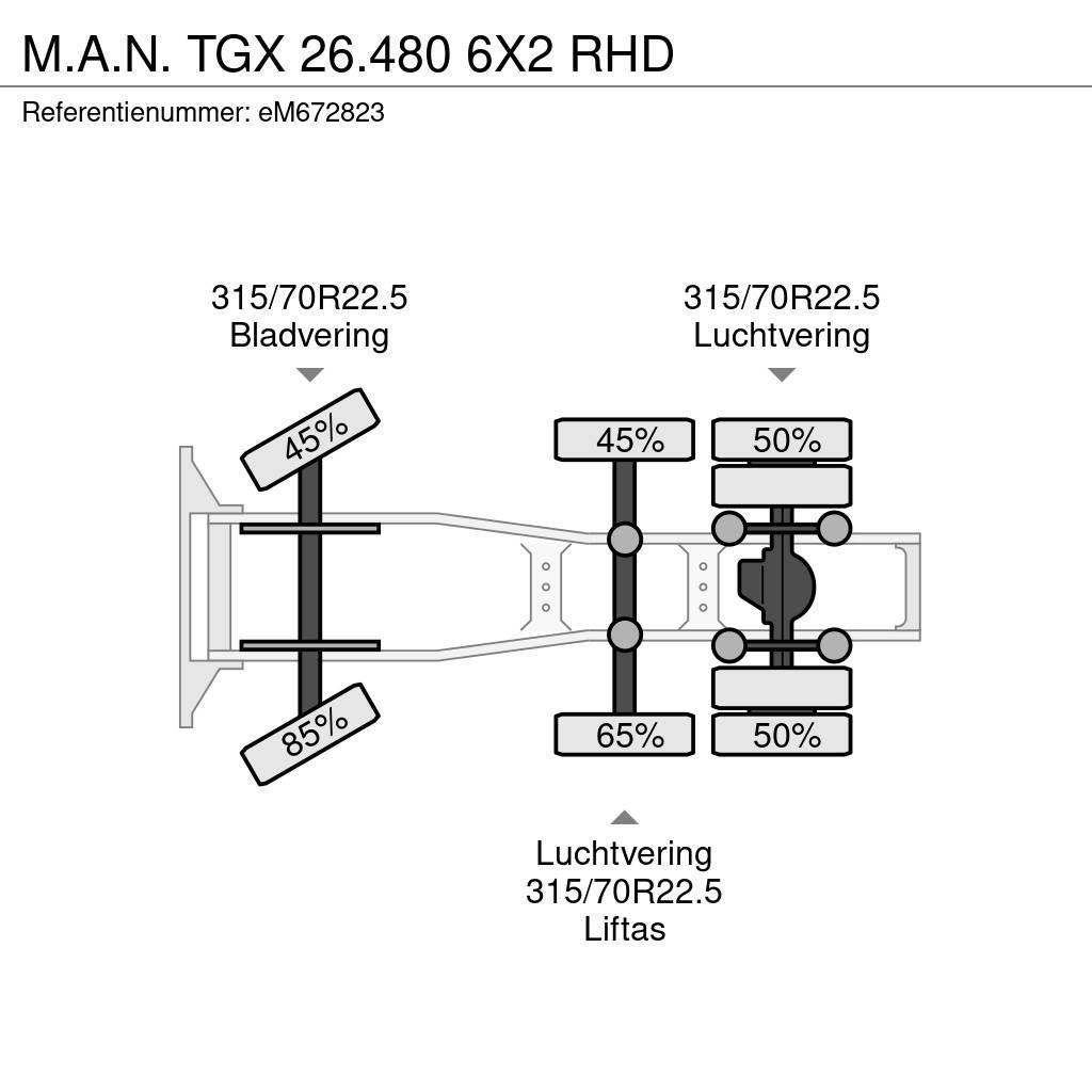MAN TGX 26.480 6X2 RHD Tractor Units