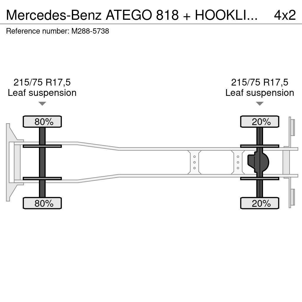Mercedes-Benz ATEGO 818 + HOOKLIFT + BOX + ANALOG TACHO Hook lift trucks