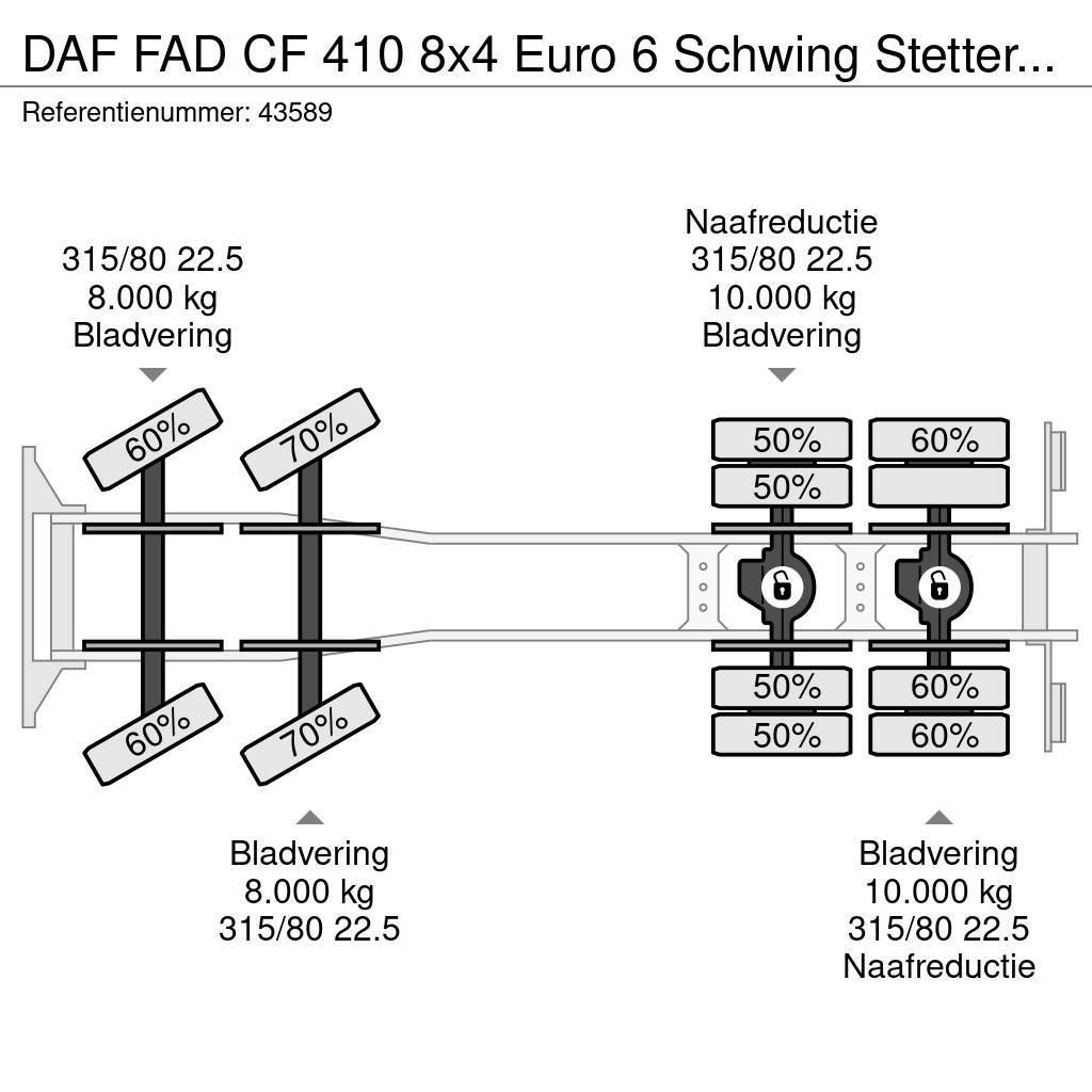 DAF FAD CF 410 8x4 Euro 6 Schwing Stetter 9m³ Just 162 Concrete trucks