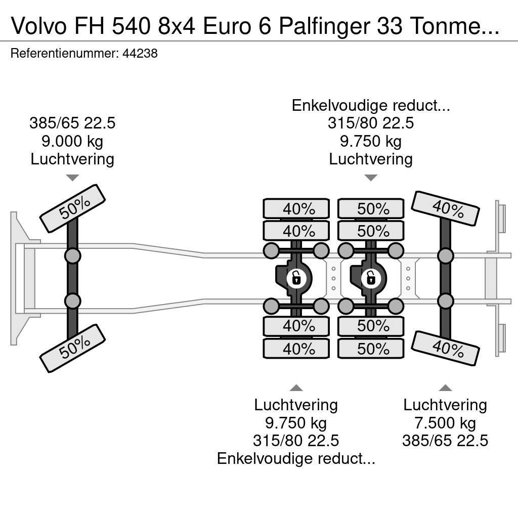 Volvo FH 540 8x4 Euro 6 Palfinger 33 Tonmeter laadkraan All terrain cranes