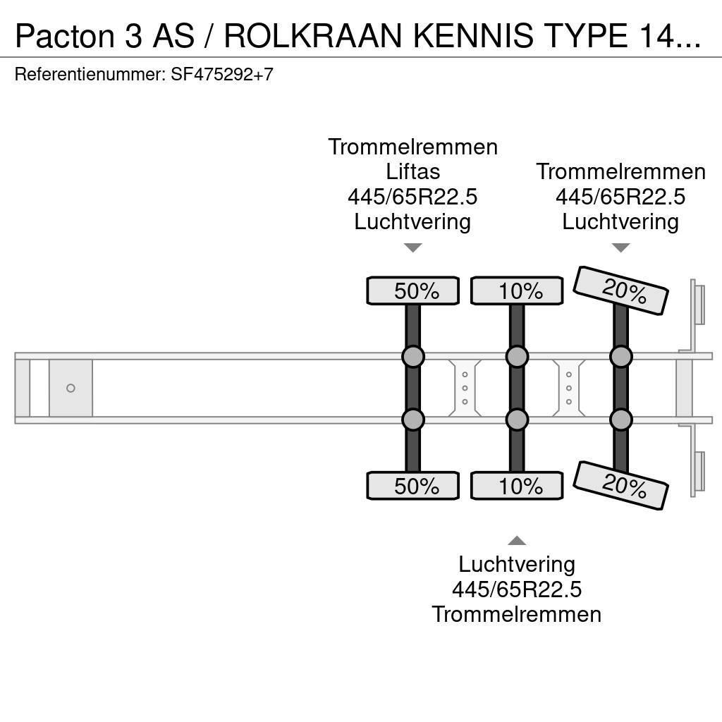 Pacton 3 AS / ROLKRAAN KENNIS TYPE 14.000 / FREINS TAMBOU Flatbed/Dropside semi-trailers