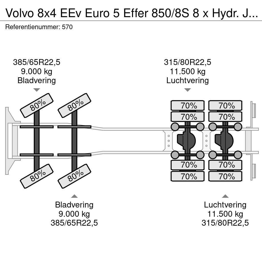 Volvo 8x4 EEv Euro 5 Effer 850/8S 8 x Hydr. Jip 6 x Hydr All terrain cranes