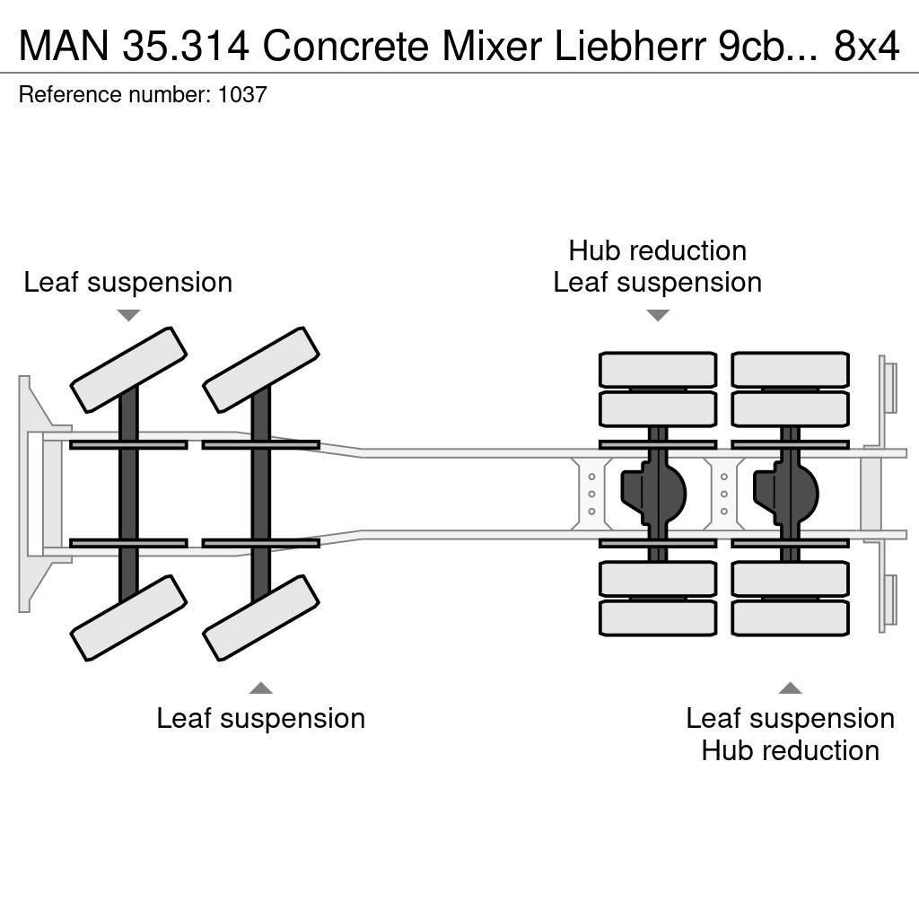 MAN 35.314 Concrete Mixer Liebherr 9cbm 8x4 Full Steel Concrete trucks