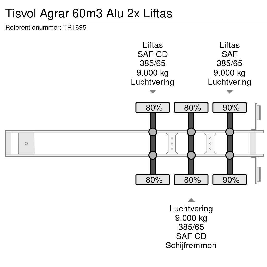  TISVOL Agrar 60m3 Alu 2x Liftas Tipper semi-trailers