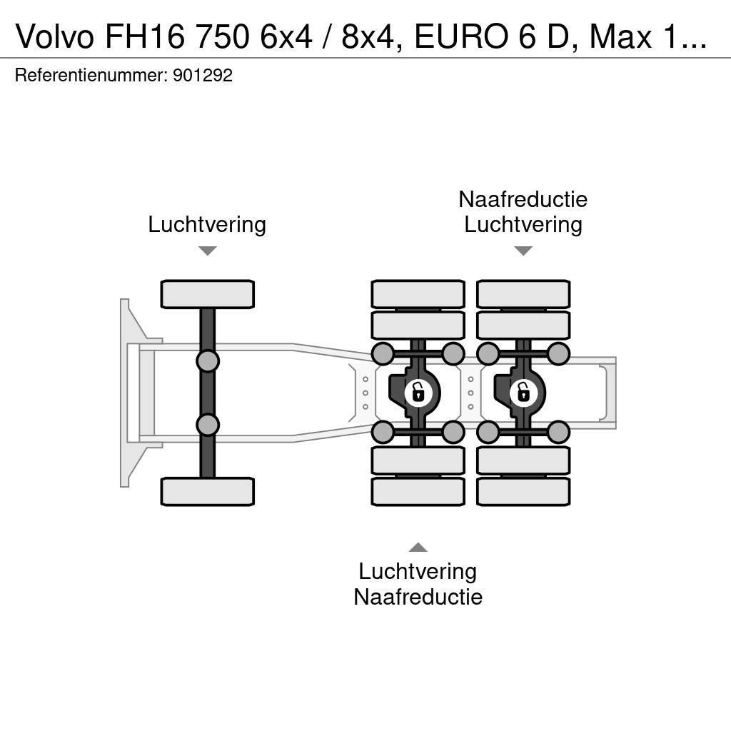 Volvo FH16 750 6x4 / 8x4, EURO 6 D, Max 150.000 kg, Reta Tractor Units