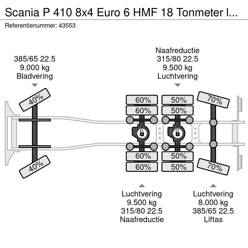 Scania P 410 8x4 Euro 6 HMF 18 Tonmeter laadkraan Tipper trucks