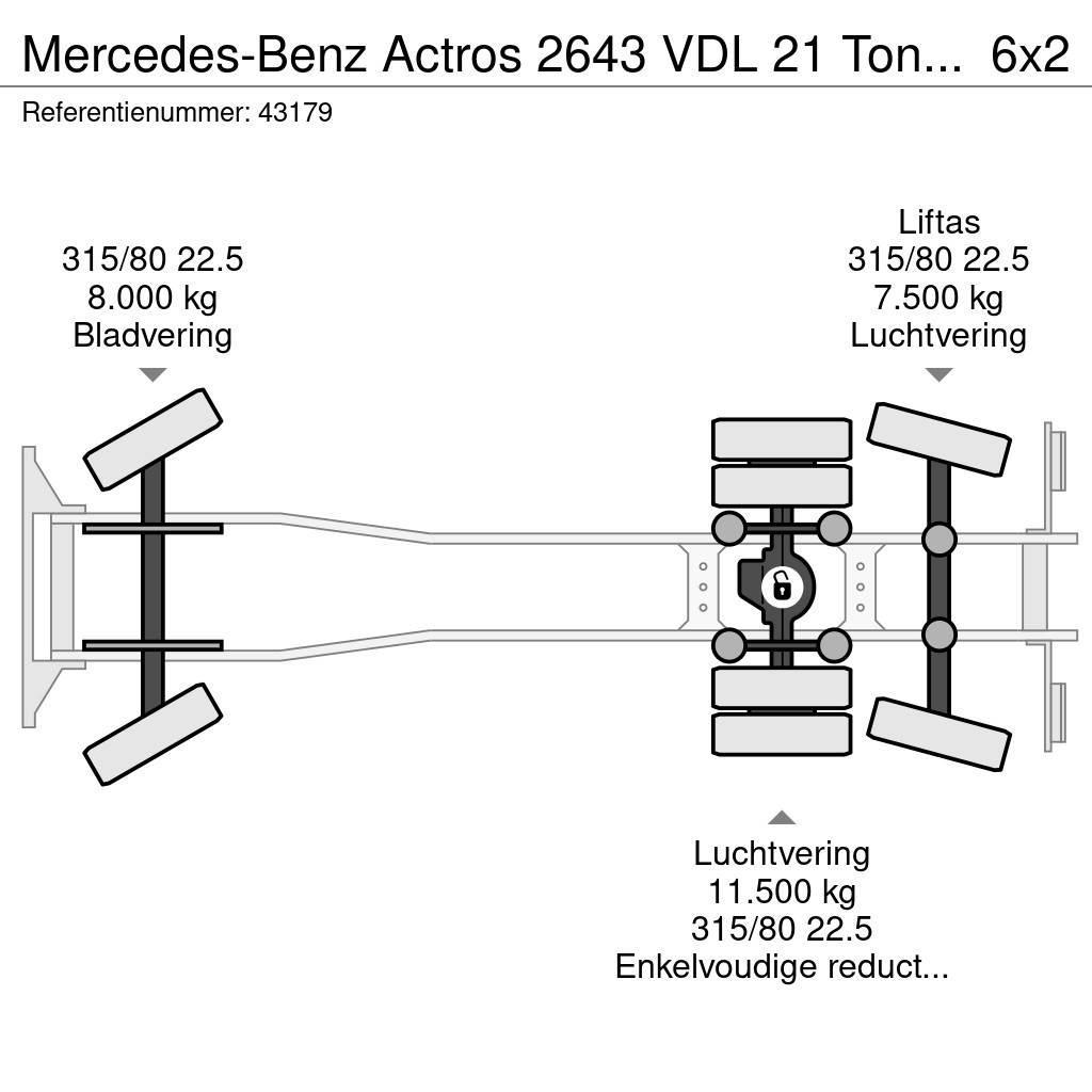 Mercedes-Benz Actros 2643 VDL 21 Ton haakarmsysteem Hook lift trucks