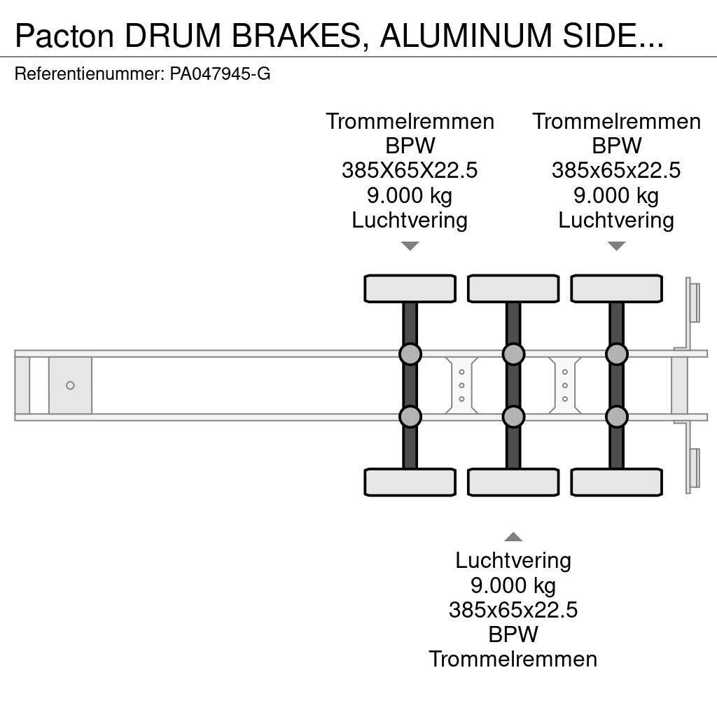 Pacton DRUM BRAKES, ALUMINUM SIDEBOARDS Flatbed/Dropside semi-trailers
