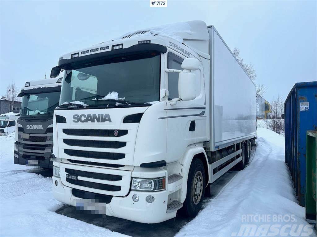 Scania G450 6x2 Box truck w/ fridge/freezer unit. Box body trucks
