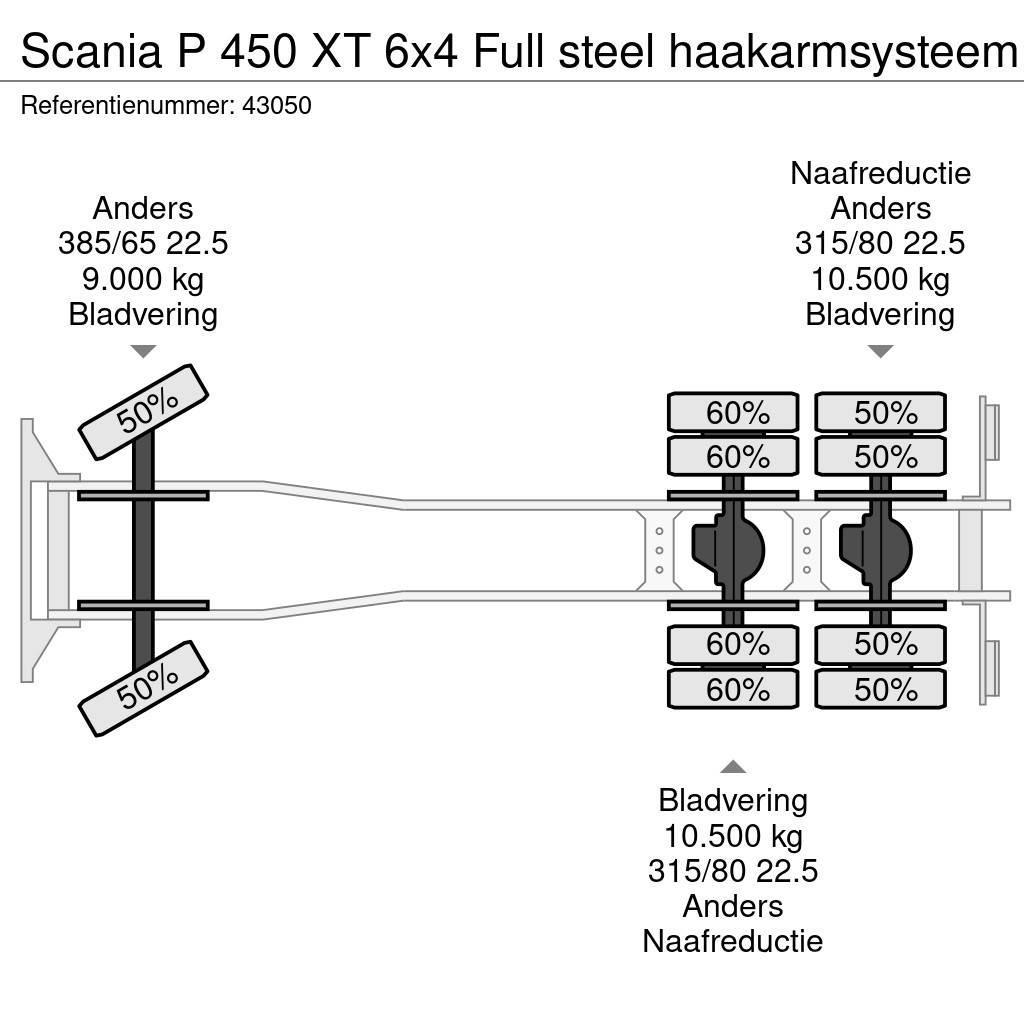 Scania P 450 XT 6x4 Full steel haakarmsysteem Hook lift trucks