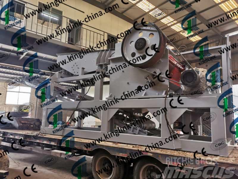 Kinglink PE600X900 Semi Mobile Quarry Jaw Crusher Plant Mobile crushers