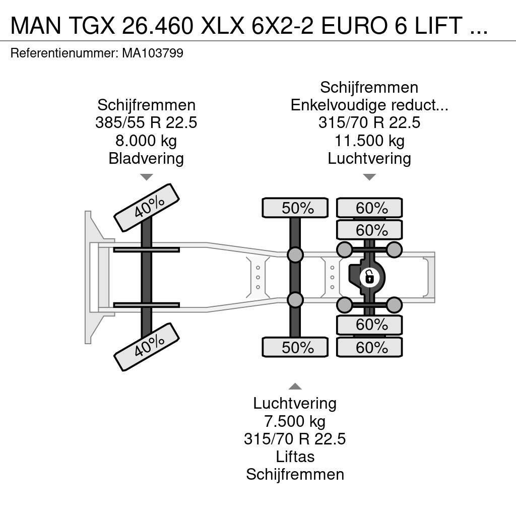 MAN TGX 26.460 XLX 6X2-2 EURO 6 LIFT AXLE Tractor Units