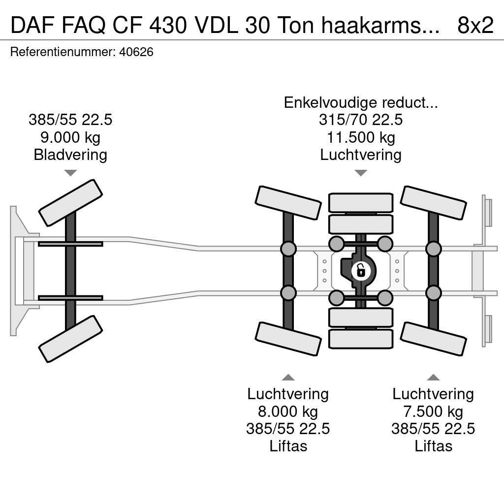 DAF FAQ CF 430 VDL 30 Ton haakarmsysteem Just 73.197 k Hook lift trucks