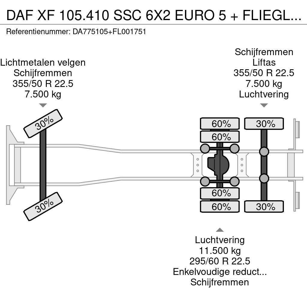 DAF XF 105.410 SSC 6X2 EURO 5 + FLIEGL 2 AXLE Temperature controlled trucks