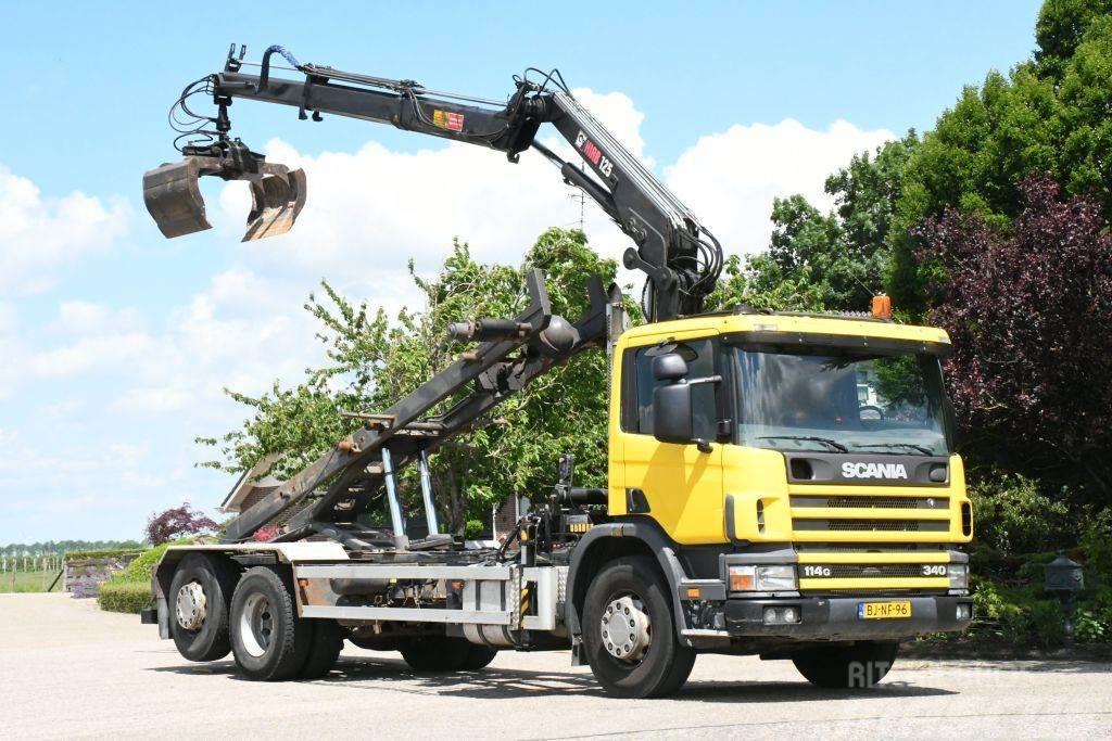 Scania R114-340 6x2 !!KRAAN/CONTAINER/KABEL!!MANUELL!! Hook lift trucks