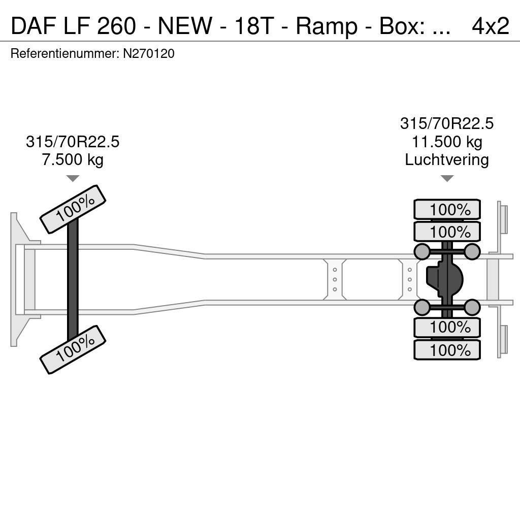DAF LF 260 - NEW - 18T - Ramp - Box: 7.50 - 2.50 - Too Vehicle transporters