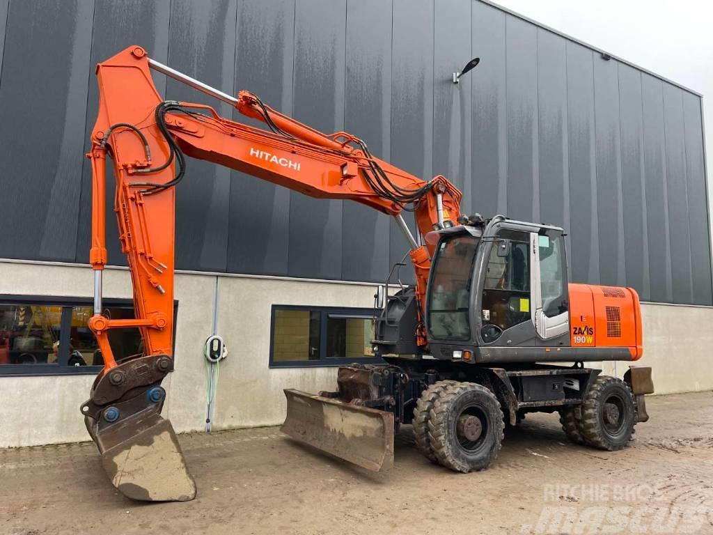 Hitachi ZX 190 W-3  --  outriggers and blade Wheeled excavators