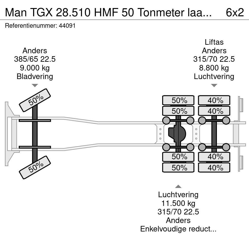 MAN TGX 28.510 HMF 50 Tonmeter laadkraan + Fly-Jib Truck & Van mounted aerial platforms