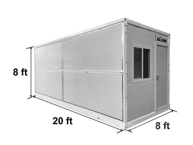  20 ft x 8 ft x 8 ft Foldable Metal Storage Shed wi Storage containers