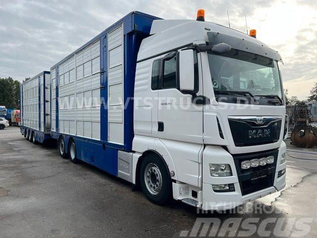 MAN TGX 26.480 6x2 3.Stock FINKL + Tandemanhänger Animal transport trucks