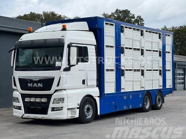 MAN TGX 26.480 6x2 3.Stock FINKL mit Hubdach,Tränke Animal transport trucks