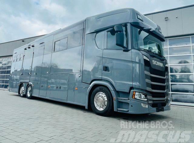 Scania S 450 Doppel Pop-out Pop-Up Pferdetransporter Animal transport trucks